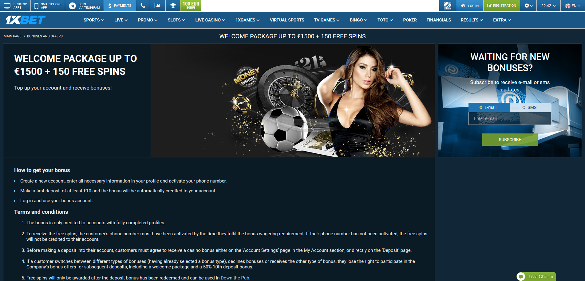 1xbet casino bonus